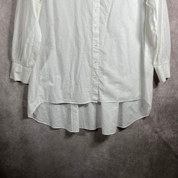 Walter Baker Shirt Womens Small White Button Up Long Sleeves Hi-Low Hem Casual - Picture 3 of 9